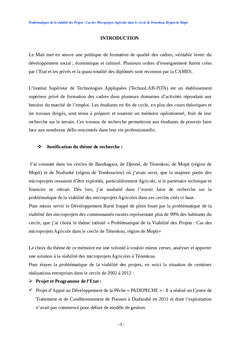 Problématique de la durabilité des microprojets agricoles