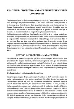 Politique agricole/sécurité alimentaire en République centrafricaine