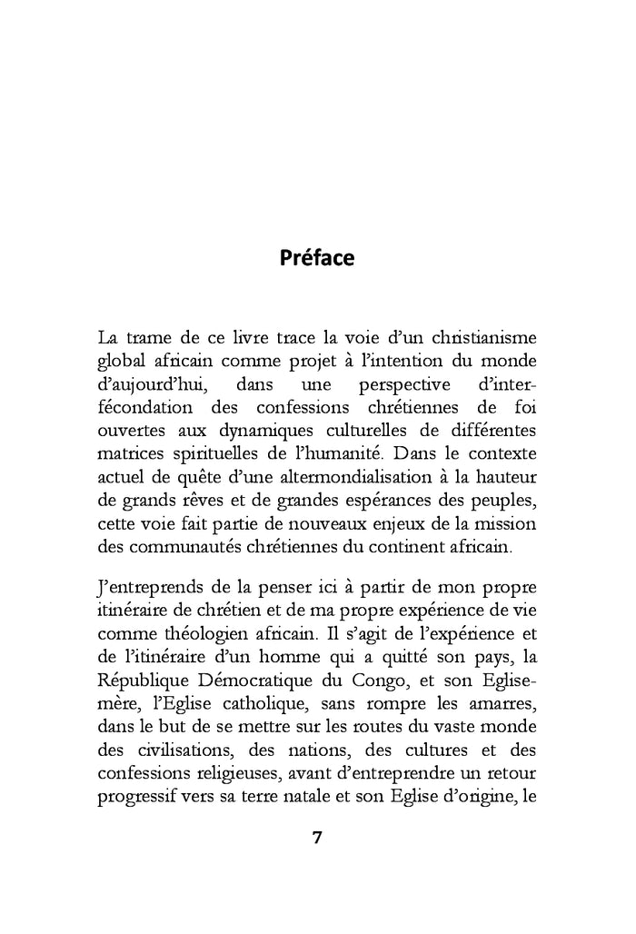Ma foi de théologien africain aujourd'hui