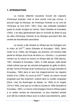 Le manioc: