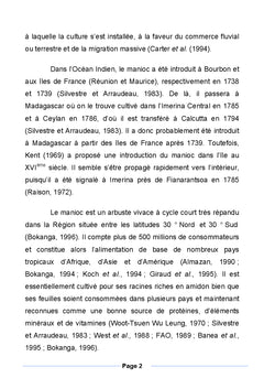 Le manioc: