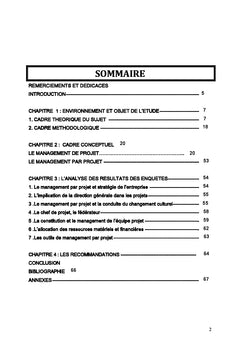 Analyse conceptuelle du management des projets