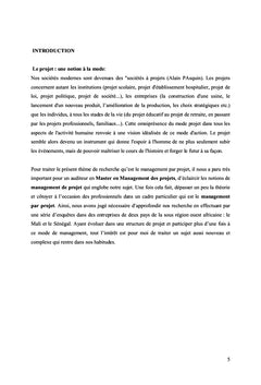 Analyse conceptuelle du management des projets