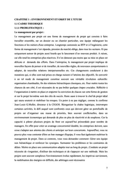 Analyse conceptuelle du management des projets