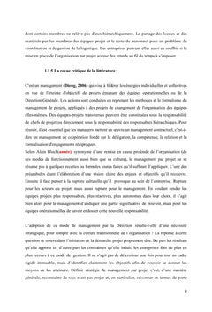 Analyse conceptuelle du management des projets