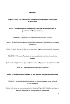 La détermination du droit de l'UE par le droit international