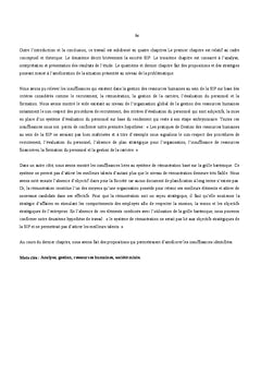 Analyse des pratiques de Gestion des ressources humaines