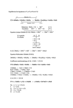Recueil d'exercices de notes de cours de chimie