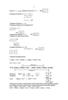Recueil d'exercices de notes de cours de chimie