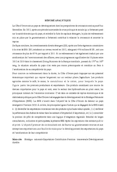 Fonctions transversales de la SNe de CI pour une exportation durable