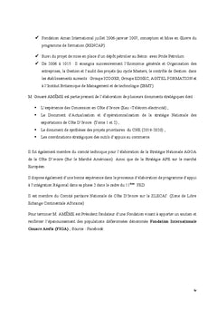 Fonctions transversales de la SNe de CI pour une exportation durable