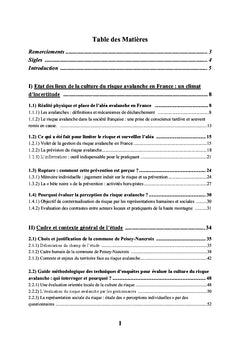 La culture du risque avalanche sur la commune de Peisey-Nancroix