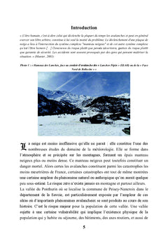La culture du risque avalanche sur la commune de Peisey-Nancroix