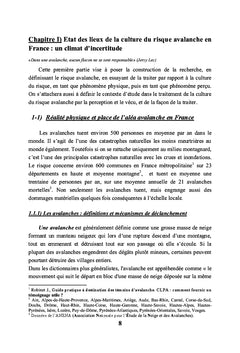 La culture du risque avalanche sur la commune de Peisey-Nancroix