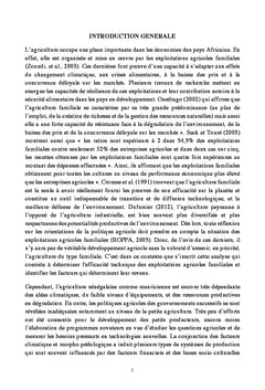 Facteurs de compétitivité agricole : L'Ile Maurice et le Sénégal