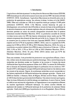 Facteurs de compétitivité agricole : L'Ile Maurice et le Sénégal