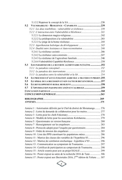 Sécurité alimentaire et résilience des paysans positivement déviants