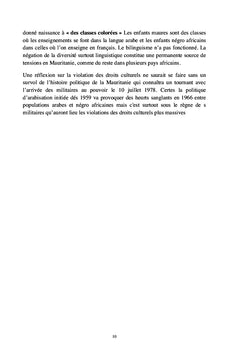 Dimensions culturelles des violations de droits de l'homme en Mauritanie