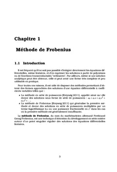 Recherche d'une solution approximative en série de Frobenius
