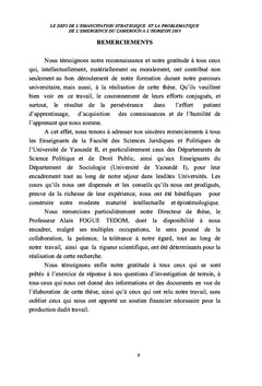 L'émancipation stratégique face à la politique d'émergence du Cameroun