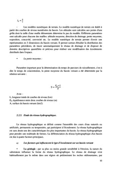 Cours d'hydrologie et de chimie des eaux