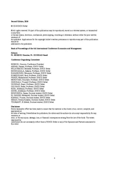 Actes du Colloque International de Recherche en economie et Gestion'17
