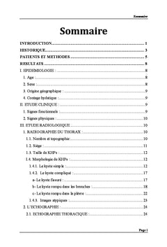 Imagerie des kystes hydatiques du poumon chez l'enfant