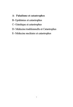 Urgences et Catastrophes