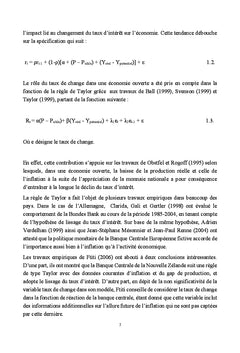 Estimation de la Regle de Taylor et mecanisme d'ajustement du taux d'interet directeur