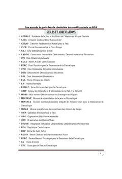 Les accords de paix dans la resolution des conflits armes en RCA