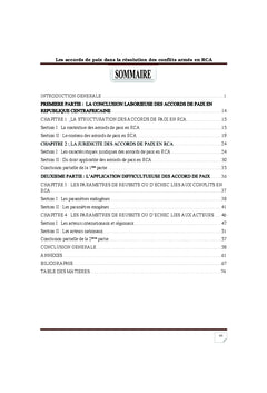 Les accords de paix dans la resolution des conflits armes en RCA
