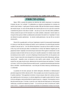 Les accords de paix dans la resolution des conflits armes en RCA