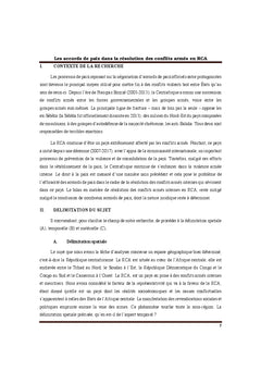 Les accords de paix dans la resolution des conflits armes en RCA
