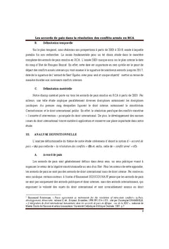 Les accords de paix dans la resolution des conflits armes en RCA