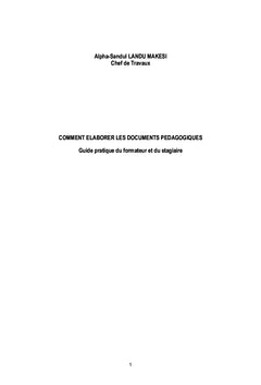 Comment élaborer les documents pédagogiques?
