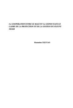 La Cooperation entre le Mali et la Guinee