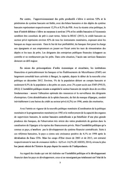 Instabilité politique et développement financier en RCA