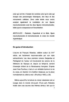 L'hyperbole et la litote dans le roman «Gargantua et Pantagruel»
