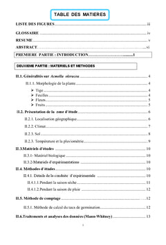 Influences de la variation saisonnière sur la production de semence