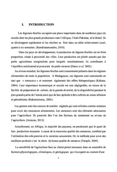 Influences de la variation saisonnière sur la production de semence