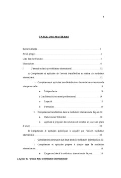 La place de l'Avocat dans la médiation internationale