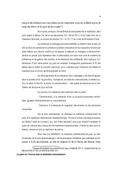 La place de l'Avocat dans la médiation internationale