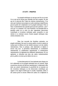 La diplomatie sur les progrès techniques