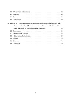 Existence globale des solutions des Systèmes de Réaction-Diffusion