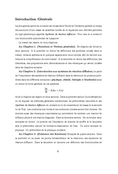 Existence globale des solutions des Systèmes de Réaction-Diffusion