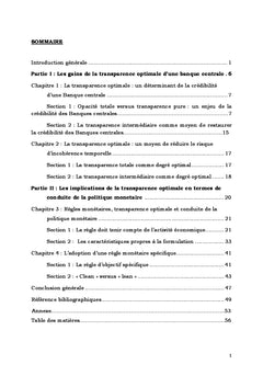 La transparence optimale d'une banque centrale