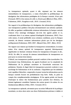 La transparence optimale d'une banque centrale