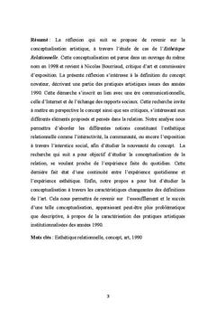 De la création à la saturation du concept : L'esthétique relationnelle