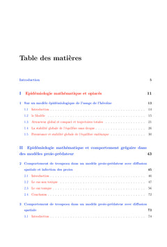 Mathématiques écologie et épidémiologie
