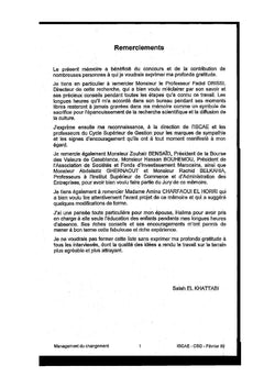 Management du changement Cas du marché boursier marocain